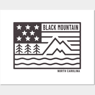 Visiting NC Mountain Cities Black Mountain, NC Flag Posters and Art